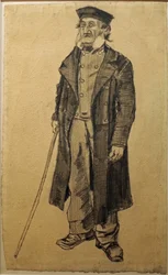 Oude man met een stok